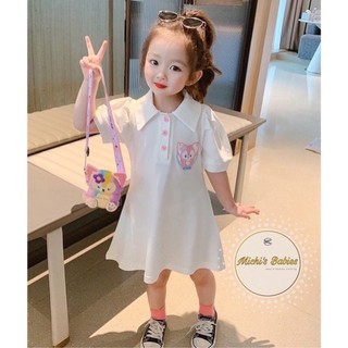 Váy polo cá sấu hoạ tiết thỏ siêu xinh cho bé