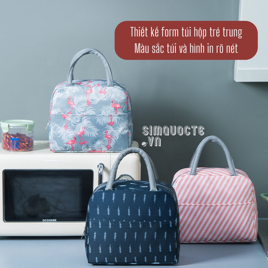 Túi đựng cơm văn phòng hoạ tiết hiện đại giữ nhiệt nóng lạnh 3 lớp vải Oxford dày dặn chống thấm, dễ vệ sinh TĐC13