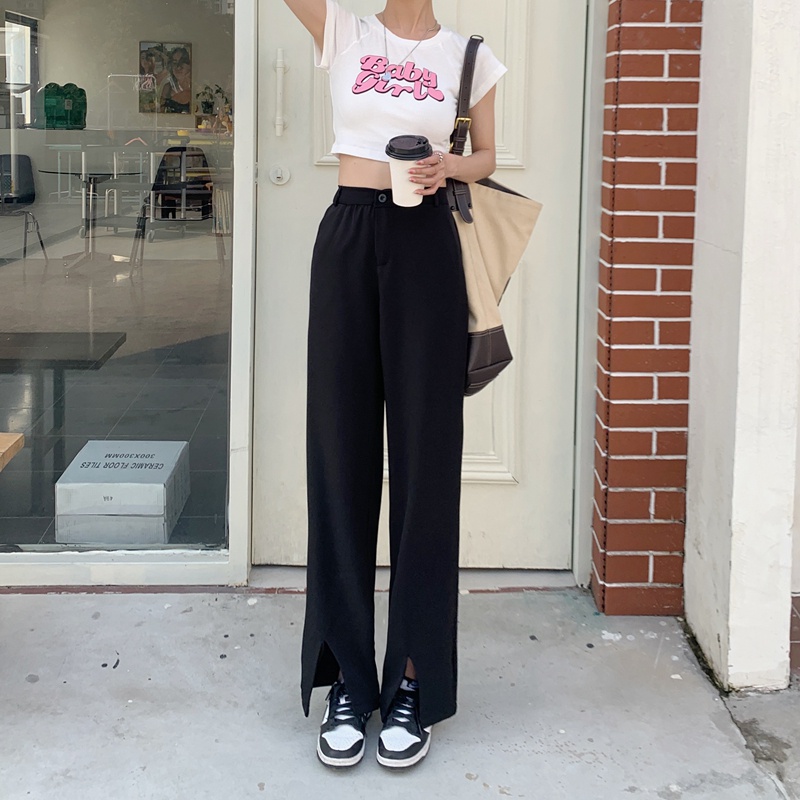 SUXI Quần Dài Ống Rộng Lưng Cao Tôn Dáng Hợp Thời Trang Cho Nữ