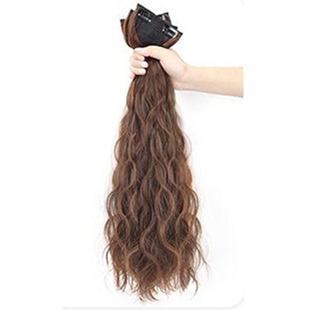 Bộ 3 Tóc Giả Dài Vô Hình Bằng Sợi Tổng Hợp Mềm Mại Kháng Nhiệt Dễ Phối Đồ