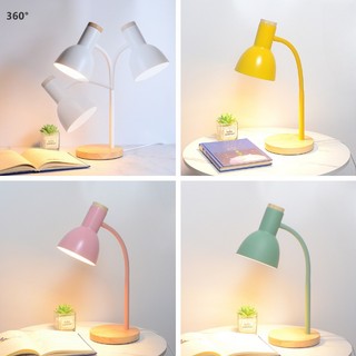 Đèn bàn học, bàn làm việc đế gỗ, đèn led bảo vệ mắt chống cận thị làm đèn decor đẹp