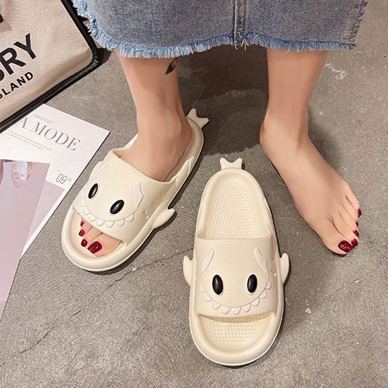 Dép Đi Trong Nhà Chống Trượt Thoải Mái Hình Cá Mập Dễ Thương Cho Mẹ Và Bé