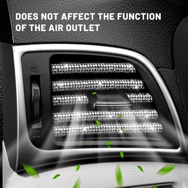 Miếng Dán Trang Trí Xe Hơi Hình Chữ U Đính Đá Lấp Lánh 20cm