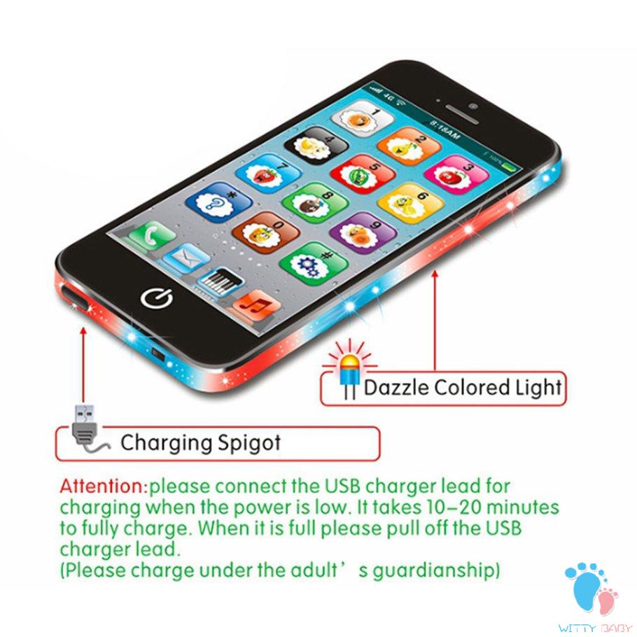 Children'S Educational Toys Mobile Phone Music Light Touch Screen Learning Toys Charging English Early Education Machine