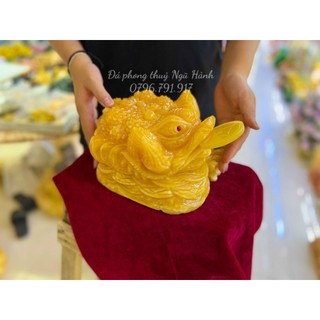 Thiềm Thừ Phong Thủy, Thiềm Thừ Túi Tiền ( Dài 20cm  ) - đá ngọc hoàng long