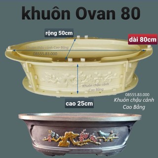 Khuôn đúc chậu bonsai ovan 80 ̣