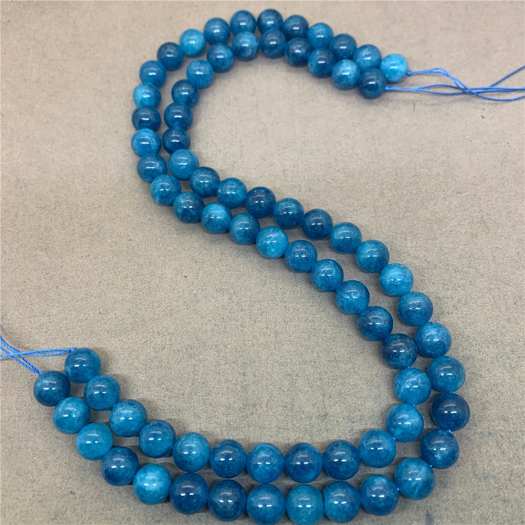 Set Đá Xanh Lam Tự Nhiên 3A Kích Cỡ 6 / 8 / 10mm Dùng Làm Đồ Trang Sức Thủ Công