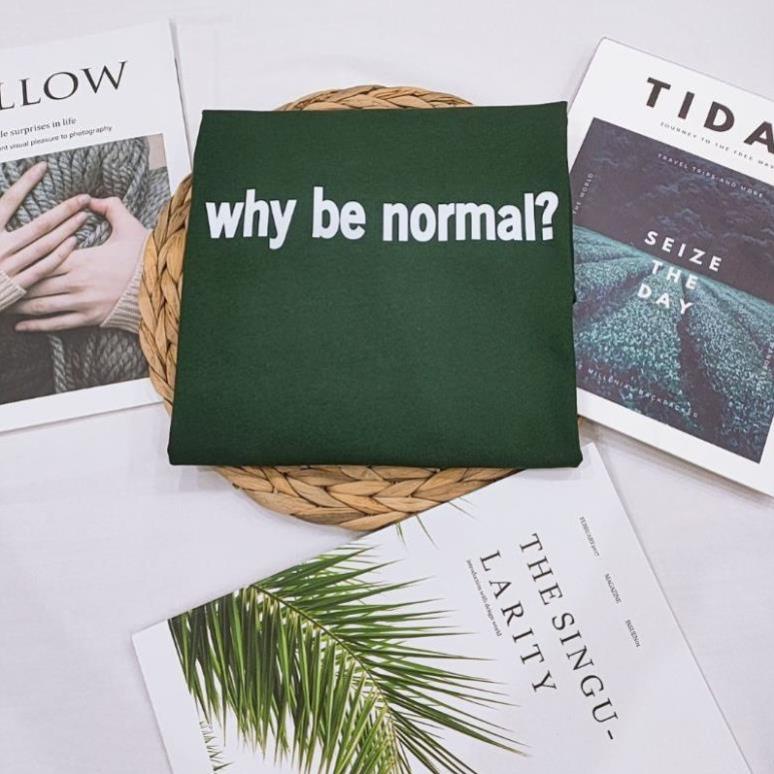 [ Rẻ Vô Địch ] Áo Thun Cotton Khô 3158 Form Rộng Nam Nữ Unisex In Dòng Chữ Why be normal?