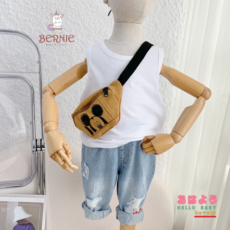 Áo ba lỗ cotton đen, trắng quốc dân Bernie cho bé trai bé gái