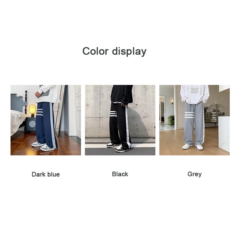 Quần ống rộng Họa Tiết Kẻ Sọc Nhiều Màu Thời Trang Mùa Thu Cho Nam