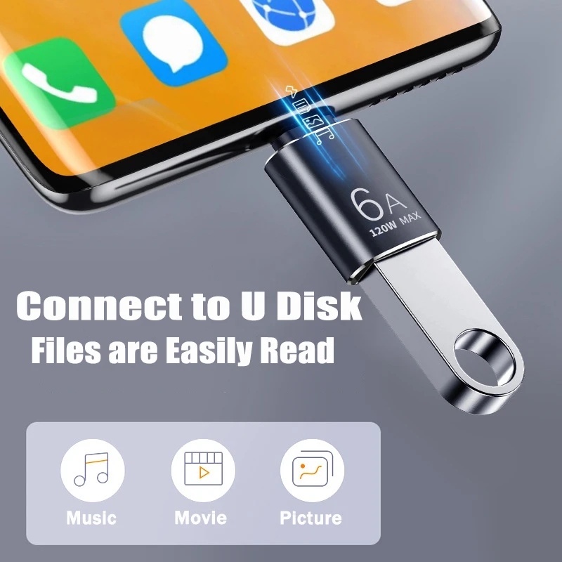 Đầu Chuyển Đổi Cổng Type C 6A OTG Đa Năng Tiện Dụng