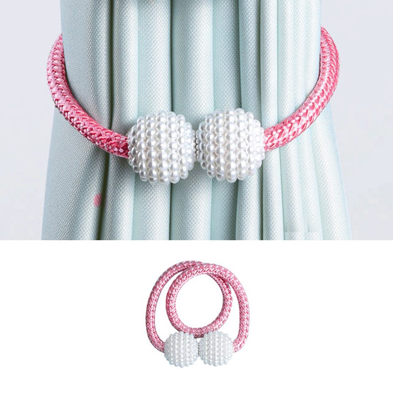 1 Dây Buộc Rèm Cửa Hít Nam Châm Đính Ngọc Trai Nhân Tạo Trang Trí Nhà Cửa