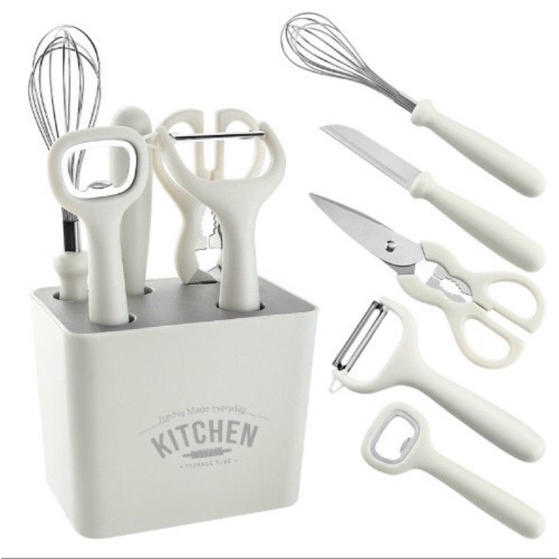 Bộ 5 món dụng cụ nhà bếp đa năng kèm hộp đựng kitchen gadgets loại đẹp