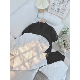 SET ÁO REN TAY PHỒNG KÈM SHORT