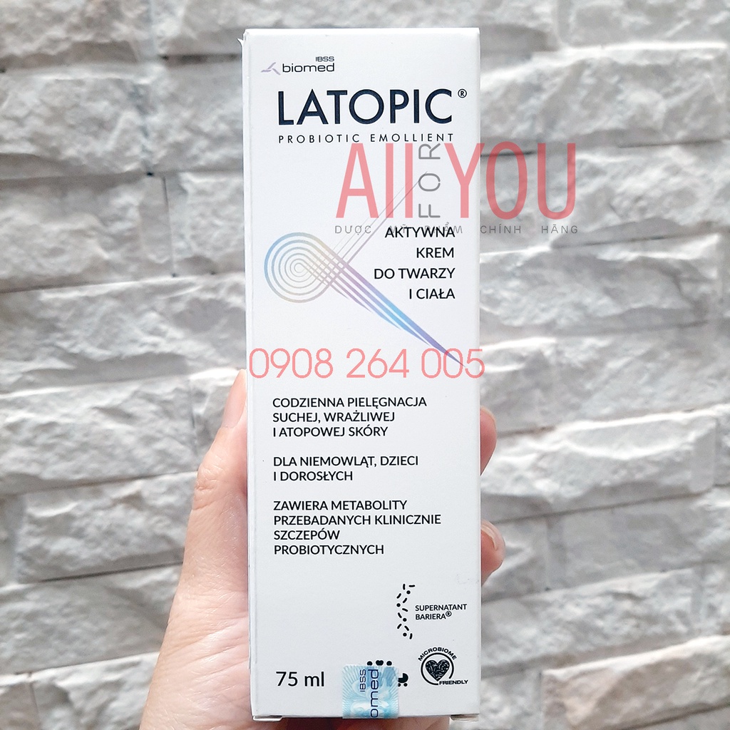 LATOPIC Face and Body Cream 75 mL- Kem dưỡng ẩm dịu ngứa da dị ứng /kích ứng cho da mặt và toàn thân