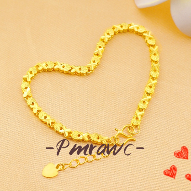 Pmrawc | Vòng Tay Mạ Vàng 24K Mặt Hình Trái Tim FS100