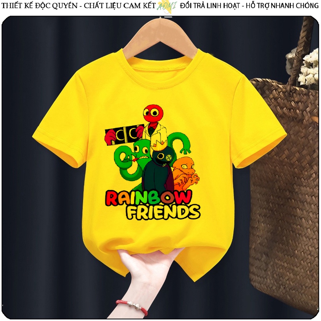 ÁO THUN Rainbow Friends UNISEX PHÔNG VÀNG TAY NGẮN NAM NỮ GIA ĐÌNH CẶP ĐÔI SIZE TRẺ EM BÉ TRAI GÁI AOMIVN