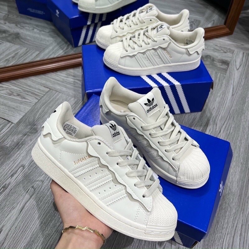 Giày sneaker adidas superstar màu kem, Giầy adidas superstar màu hồng , xanh Ngọc nam nữ đủ size hàng cao cấp