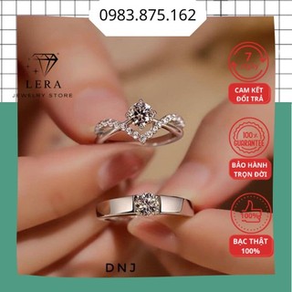 Nhẫn đôi nhẫn cặp bạc ta nam nữ thiết kế LERA nhẫn cầu hôn bạc ta cao cấp, bạc nguyên chất