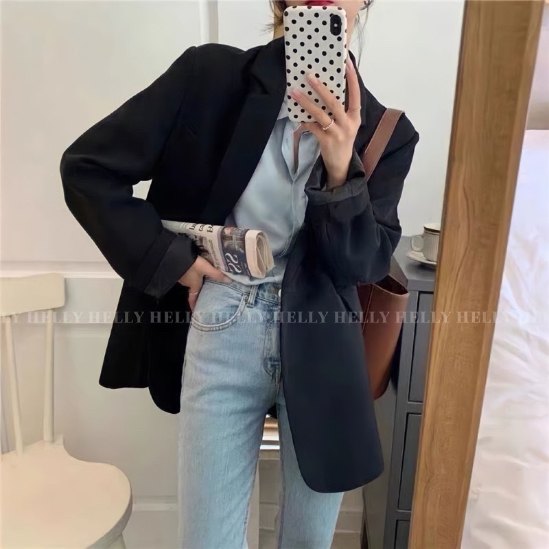ÁO BLAZER NỮ NÚT BỌC VẢI HELLY SHOP