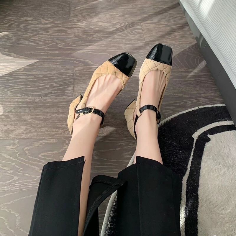 Giày nữ búp bê hoạ tiết trám