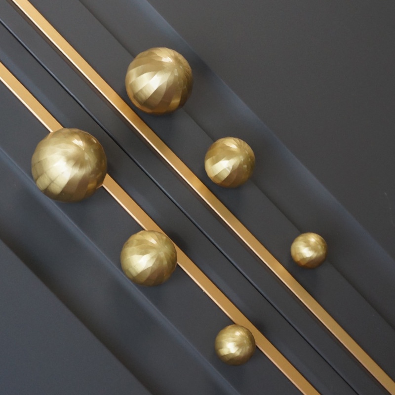 Tay Nắm Ngăn Kéo Tủ Bằng Đồng Thau Màu Vàng Phong Cách Bắc Âu