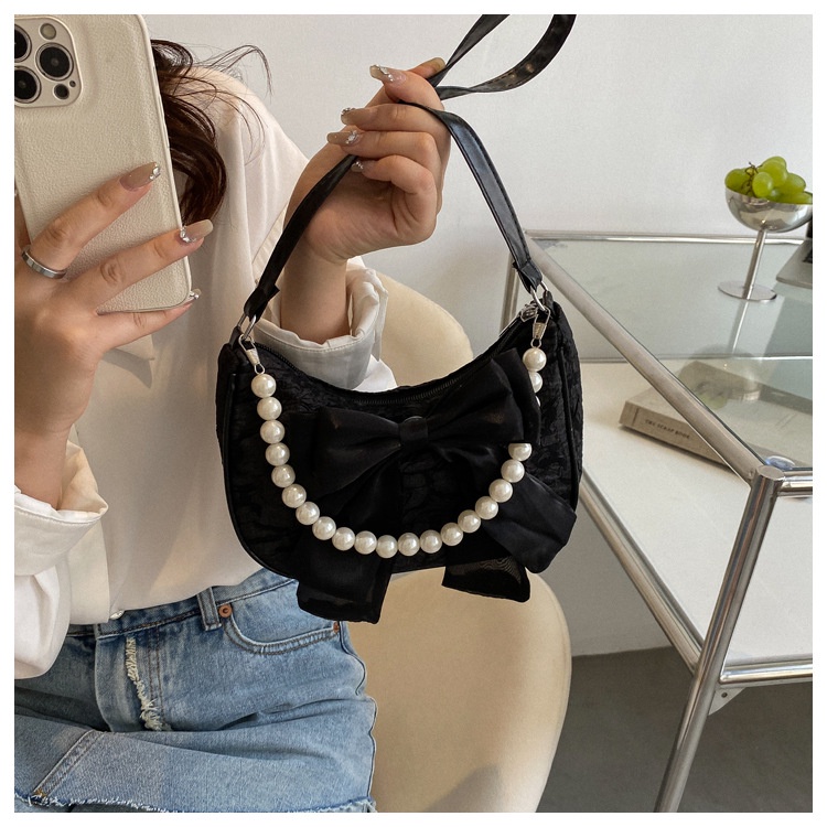 MISCHA Túi Đeo Vai Đính Nơ Phong Cách Phương Tây Thời Trang Cho Nữ