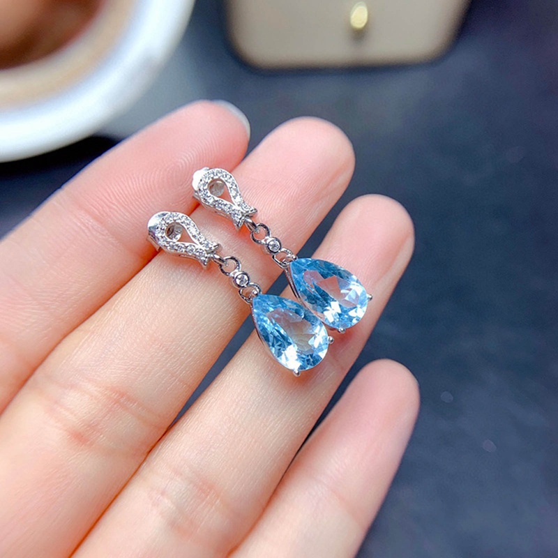 Khuyên Tai Dáng Dài Đính Đá Zircon Màu Sắc Sang Trọng Cho Nữ
