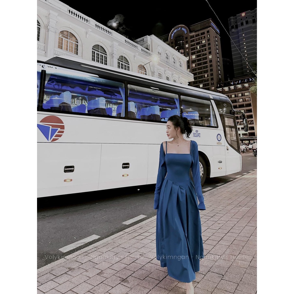 Set váy hai dây kèm khoác