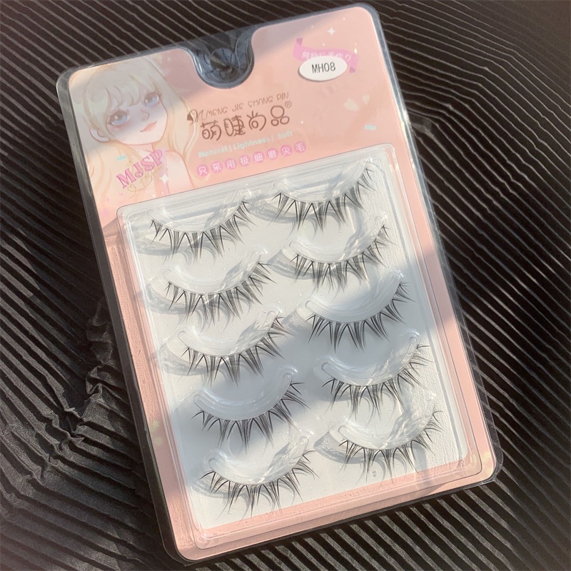 Set 5 cặp lông mi giả MENGJIESHANGPIN phong cách mắt mèo tự nhiên phóng khoáng