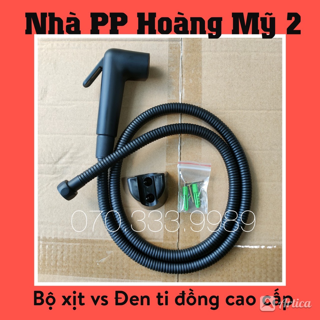 Bộ xịt vệ sinh Toilet màu Đen Nhám Ti Đồng cao cấp