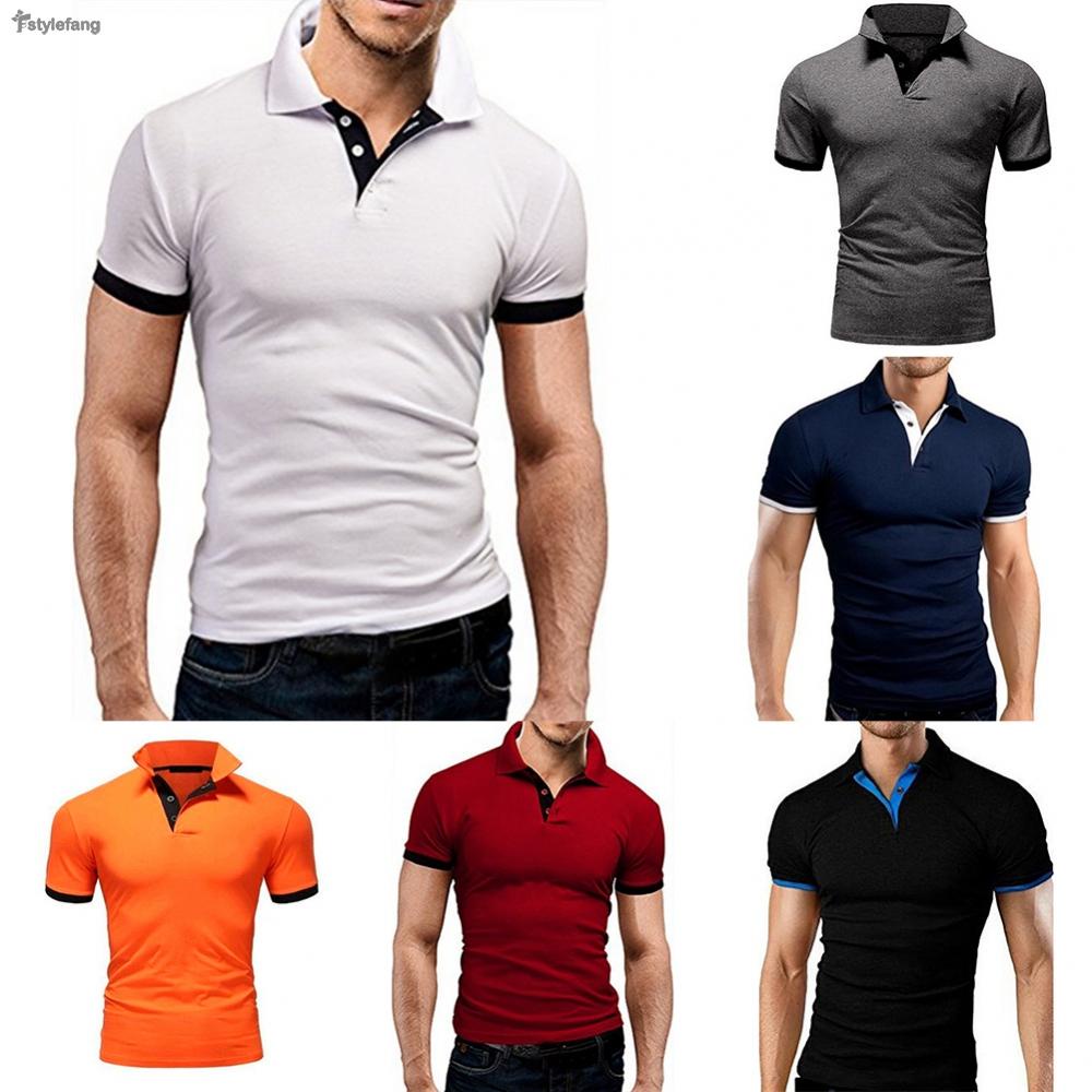 Áo Thun Polo Tay Ngắn Dáng Ôm Có Dây Kéo Dành Cho Nam Giới