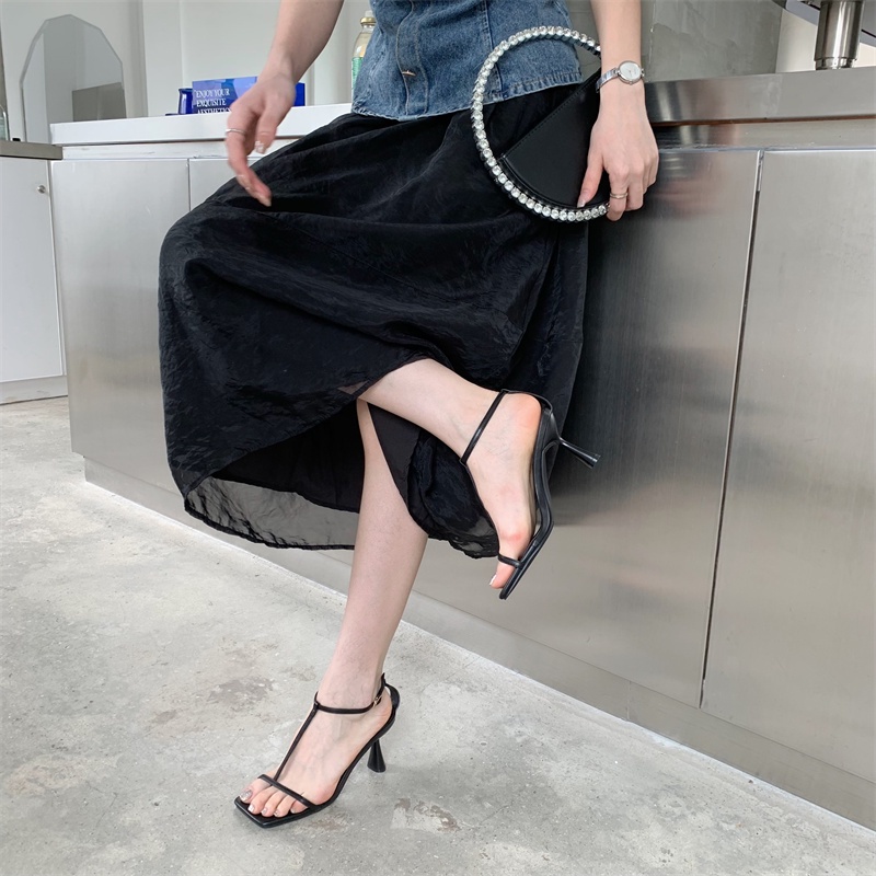 Giày Sandal Cao Gót Mũi Vuông Thời Trang Mùa Hè 2023 Dành Cho Nữ