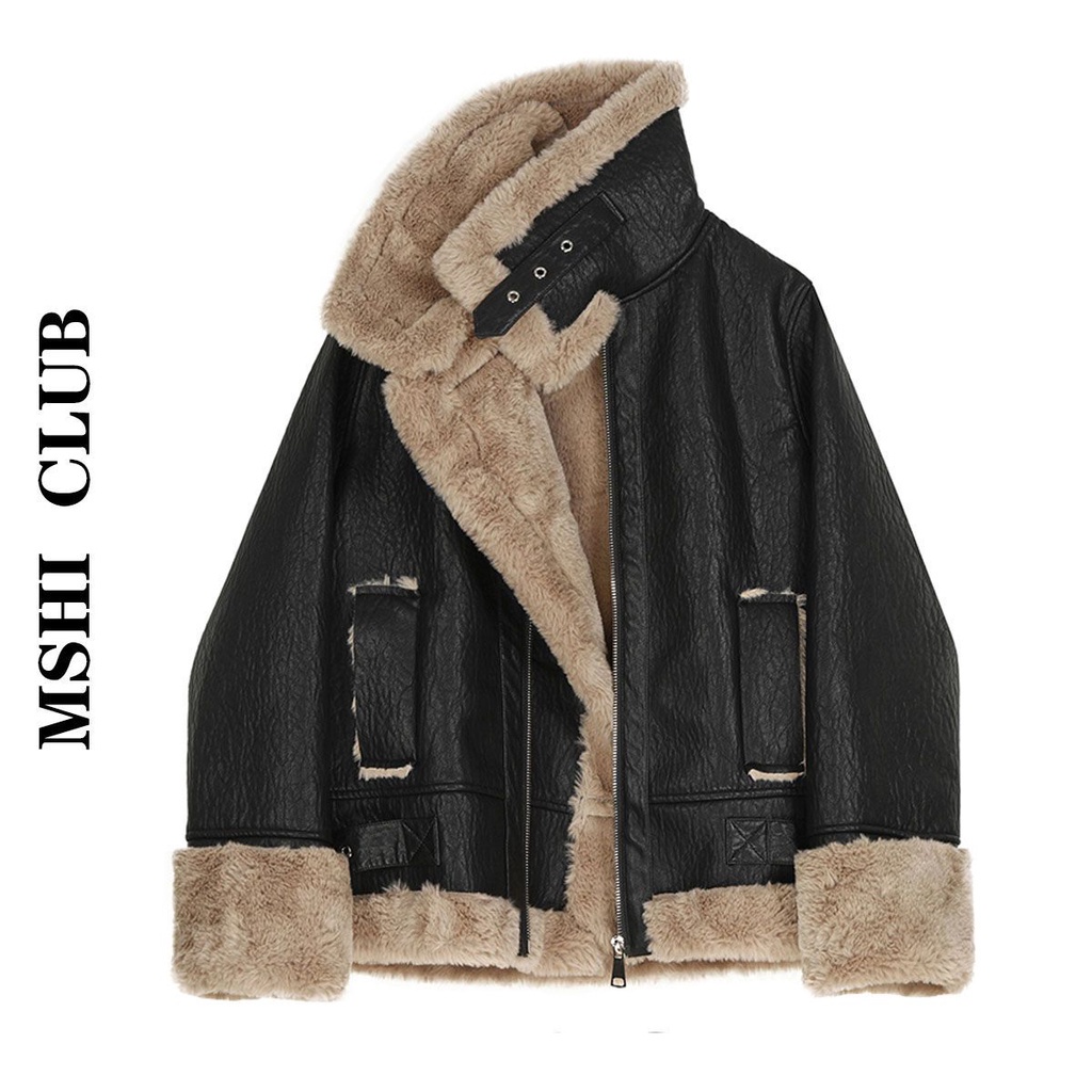 Plus Korean Style Leather Jacket Autumn Winter 2022 For Women