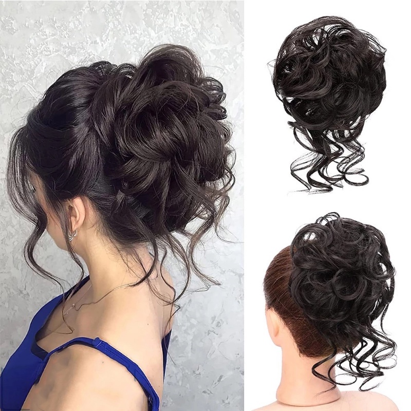 Tóc Giả Thời Trang Nụ Đuôi Ngựa Tóc Xoăn Tự Nhiên