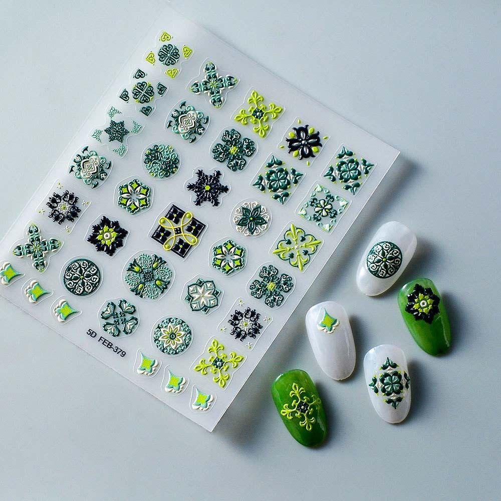 Miếng Dán Trang Trí Móng Tay 5D Phong Cách Bohemia Dành Cho Nữ WMES15H