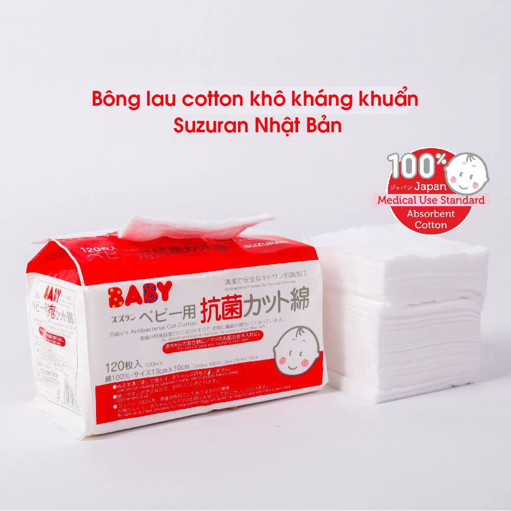Bông Thấm Hút Kháng Khuẩn Suzuran Japan