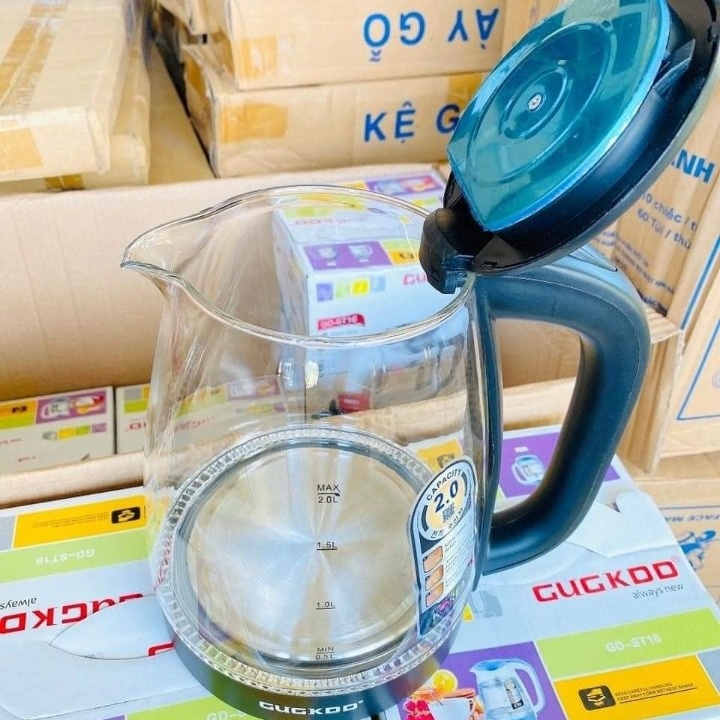 Âm Siêu Tốc Thủy Tinh Cuckoo Cao Cấp 2L 1500W , Có Đèn LED Có Rơ Le Tự Ngắt Khi Nhiệt Cao Bảo Hành 12 Tháng