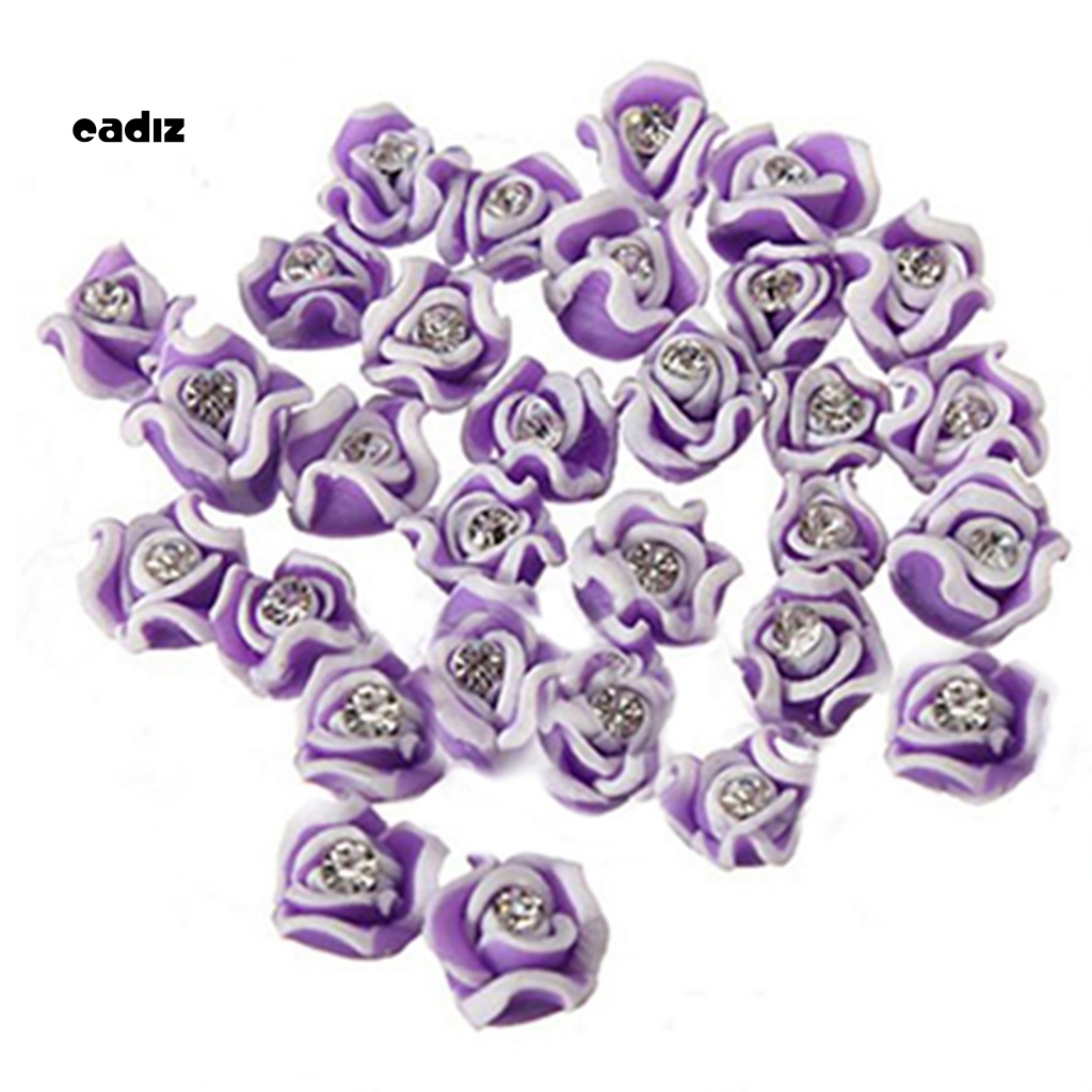 Set 20 Phụ Kiện Trang Trí Móng Nghệ Thuật Hình Hoa Hồng 3D Bằng Gốm Sứ Thời Trang Charms