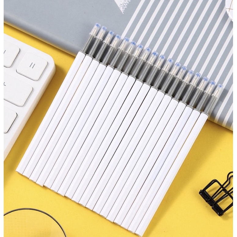 Set 10 bút gel vỏ trắng thiên thần, tặng 1 ngòi