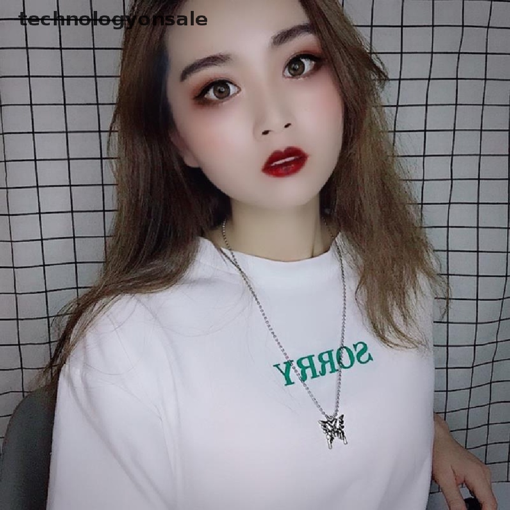 Vòng cổ Mặt Hình Bướm Bằng Thép Không Gỉ Thời Trang Goth