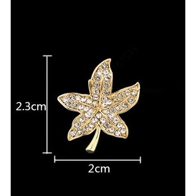 Ghim cài áo EFAN hình lá phong đính đá thời trang Hàn Quốc