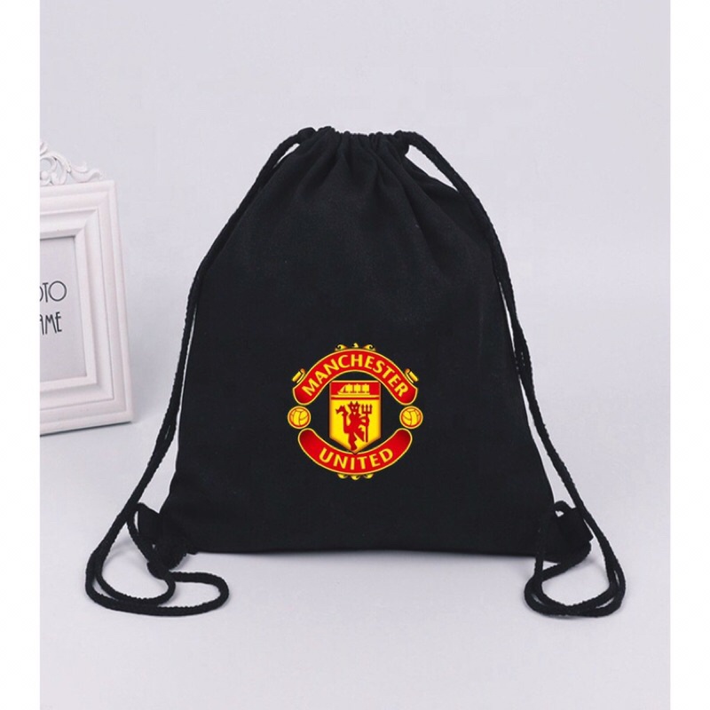 Túi balo dây rút logo clb bóng đá màu đen chất vải chống thấm Loại 1