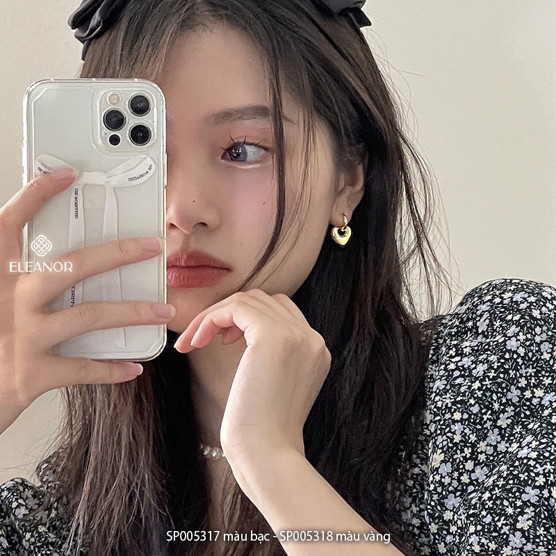 Bông tai nữ Eleanor Accessories mặt hình trái tim phụ kiện trang sức basic 5317
