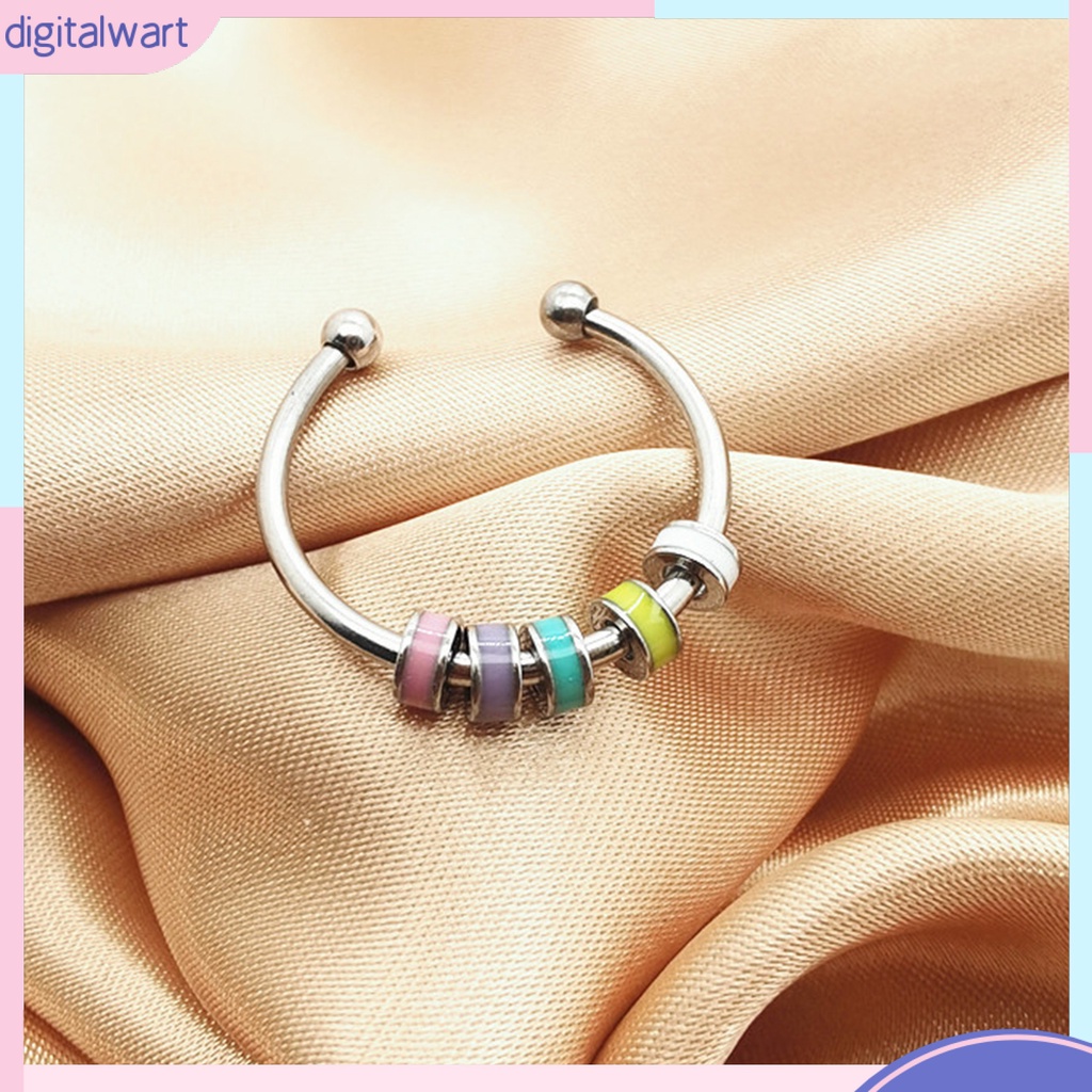 Nhẫn Hở Bằng Thép Không Gỉ Đính Hạt Resin Giải Tỏa Căng Thẳng Cho Văn Phòng