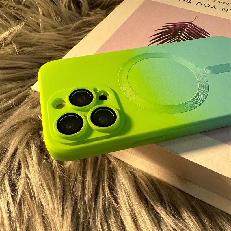 【Green+Cyan color】Ôp Điện Thoại Silicon Dẻo Màu gradient Thời Trang Cho compatible for iphone 14 pro max 13 pro max 12 pro max 11 pro max case