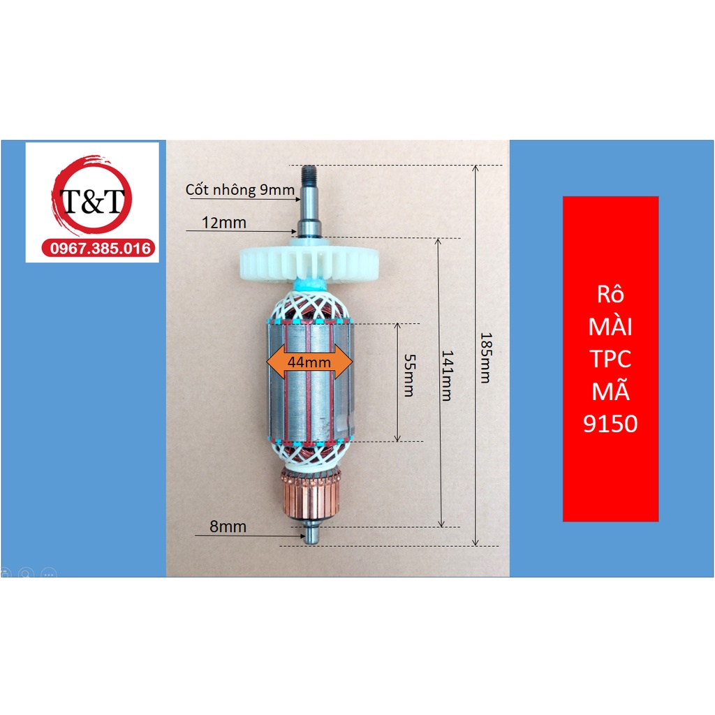 RUỘT MÀI TPC MÃ TPC 9150, ROTOR MÁY MÀI GÓC 9150 TPC . (hci.s23)