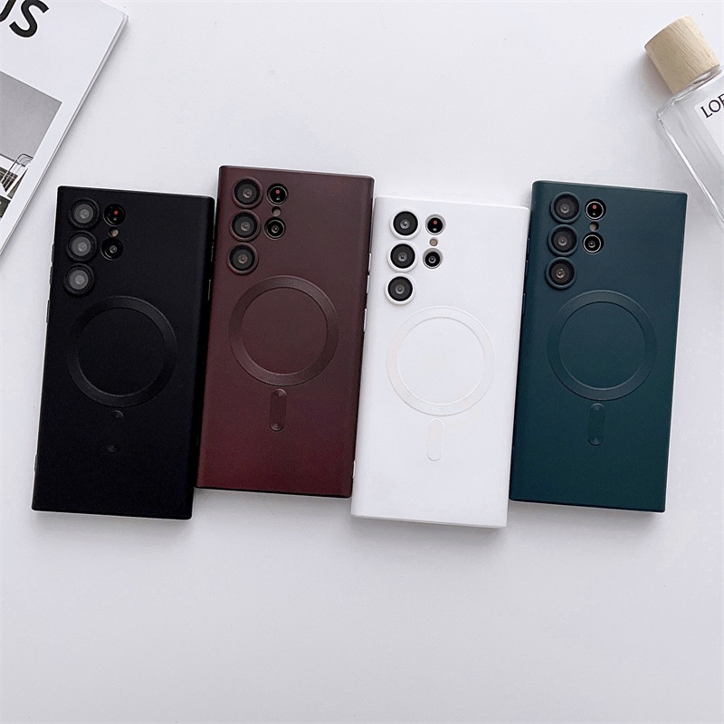 Ốp Điện Thoại Silicone Mềm Dạng Nhám Màu Kim Loại Chống Sốc Cho Samsung S23 Ultra 5G Galaxy S22 Ultra S22 + S21 Plus