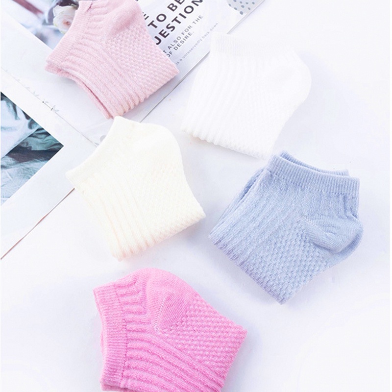 Set 5 Đôi Vớ Thuyền Bằng Cotton Mỏng Nhẹ Thoáng Khí Thoải Mái Chống Trượt Mềm Mại