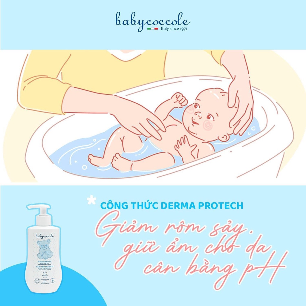 Sữa tắm gội Babycoccole 2 trong 1 với chiết xuất hoa sen an toàn cho bé từ 0+ và trẻ nhỏ (Baby Coccole)